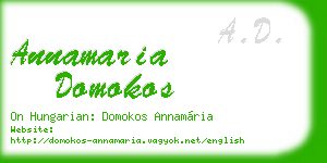 annamaria domokos business card